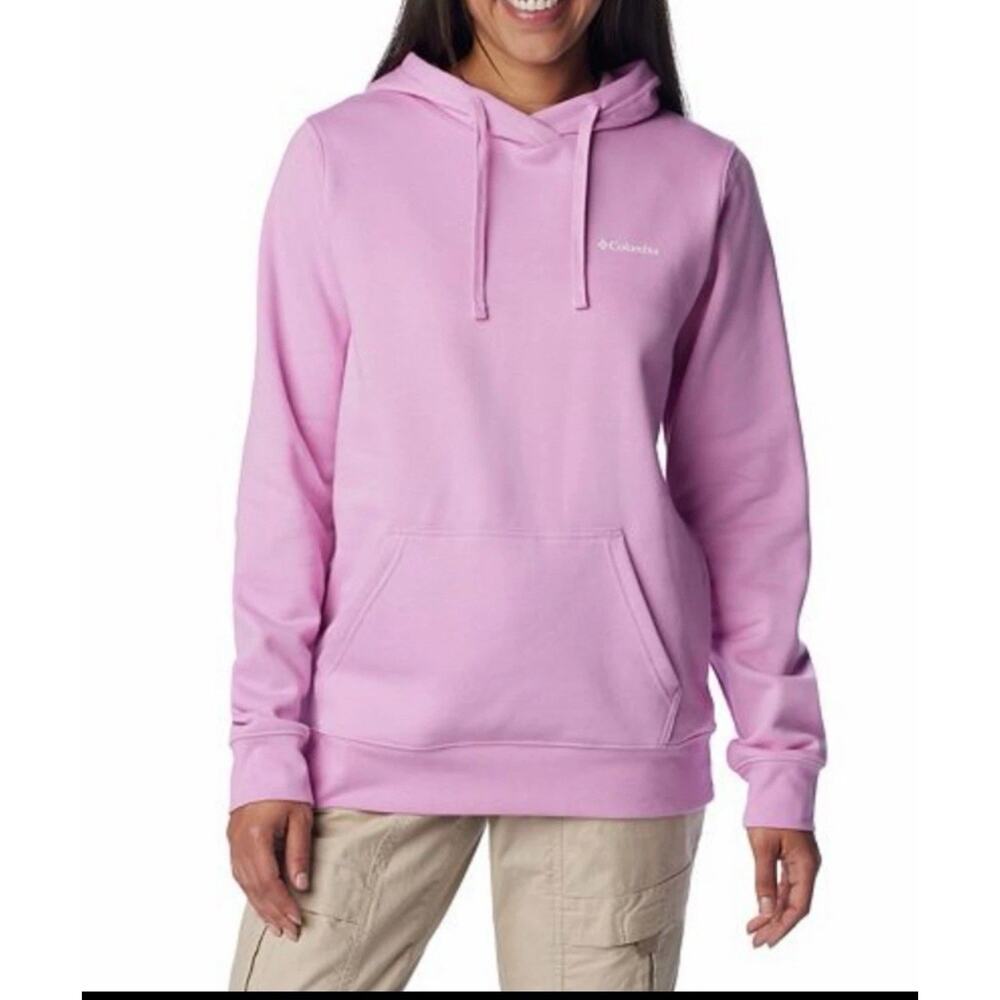 Columbia Sportwear Trek Viewmont Graphic Sleeve Hoodie Pullover Pink Small Shirt
